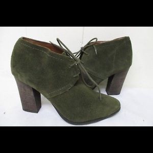 Army Green Franco Sarto Suede Ankle Boots Sz. 8.5